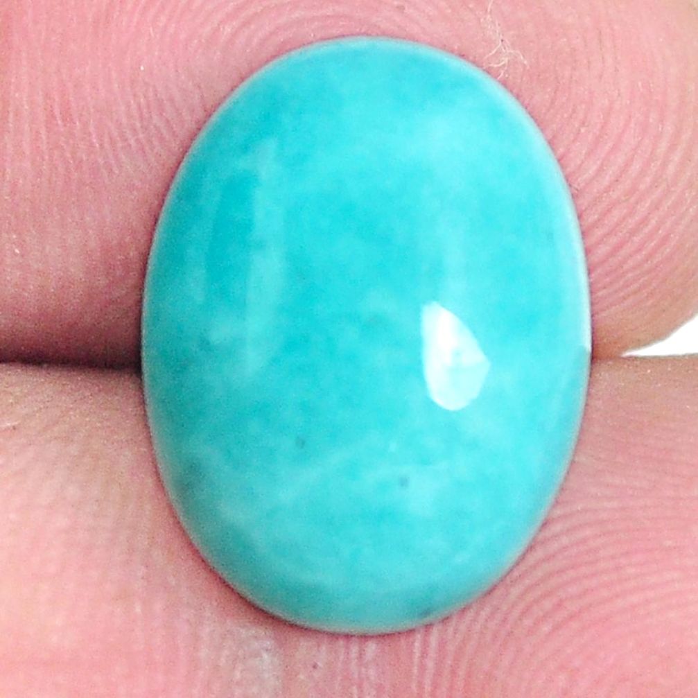 Natural 9.35cts peruvian amazonite green cabochon 16x12 mm loose gemstone s6580