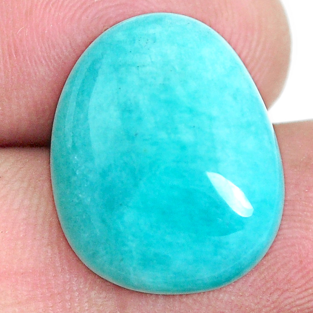 Natural 12.35cts peruvian amazonite green 19x15 mm fancy loose gemstone s6587