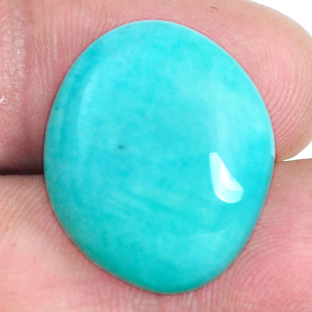 Natural 16.30cts peruvian amazonite green 22x18 mm fancy loose gemstone s6590
