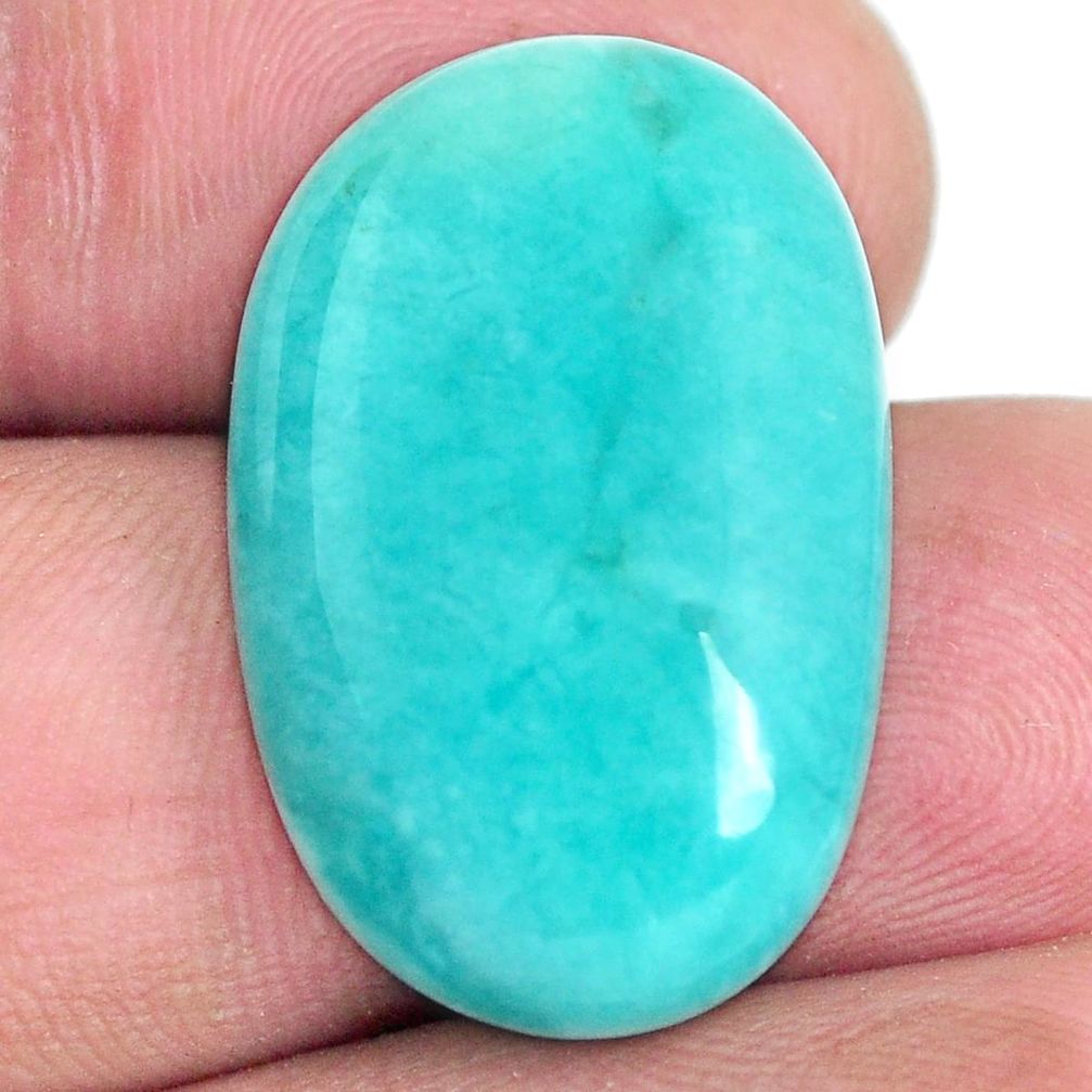 Natural 18.10cts peruvian amazonite green 25x17 mm fancy loose gemstone s6592