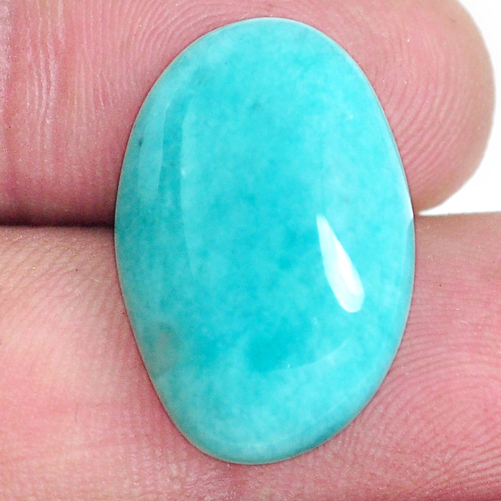 Natural 12.40cts peruvian amazonite green 22x15 mm fancy loose gemstone s6593