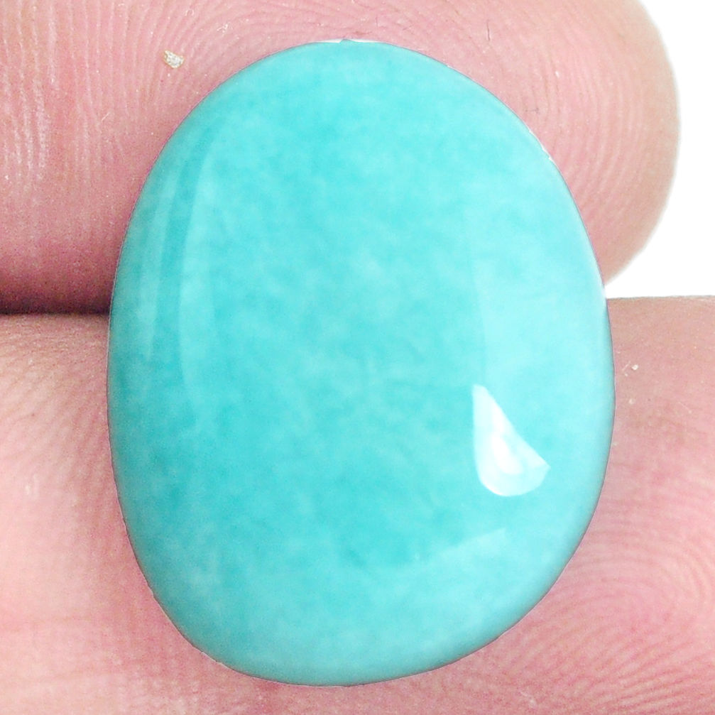 Natural 16.30cts peruvian amazonite green 22x17 mm fancy loose gemstone s6597