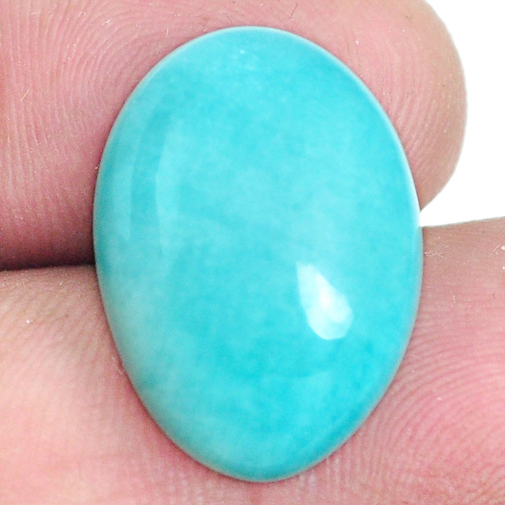 Natural 14.35cts peruvian amazonite green 21x15 mm fancy loose gemstone s6600