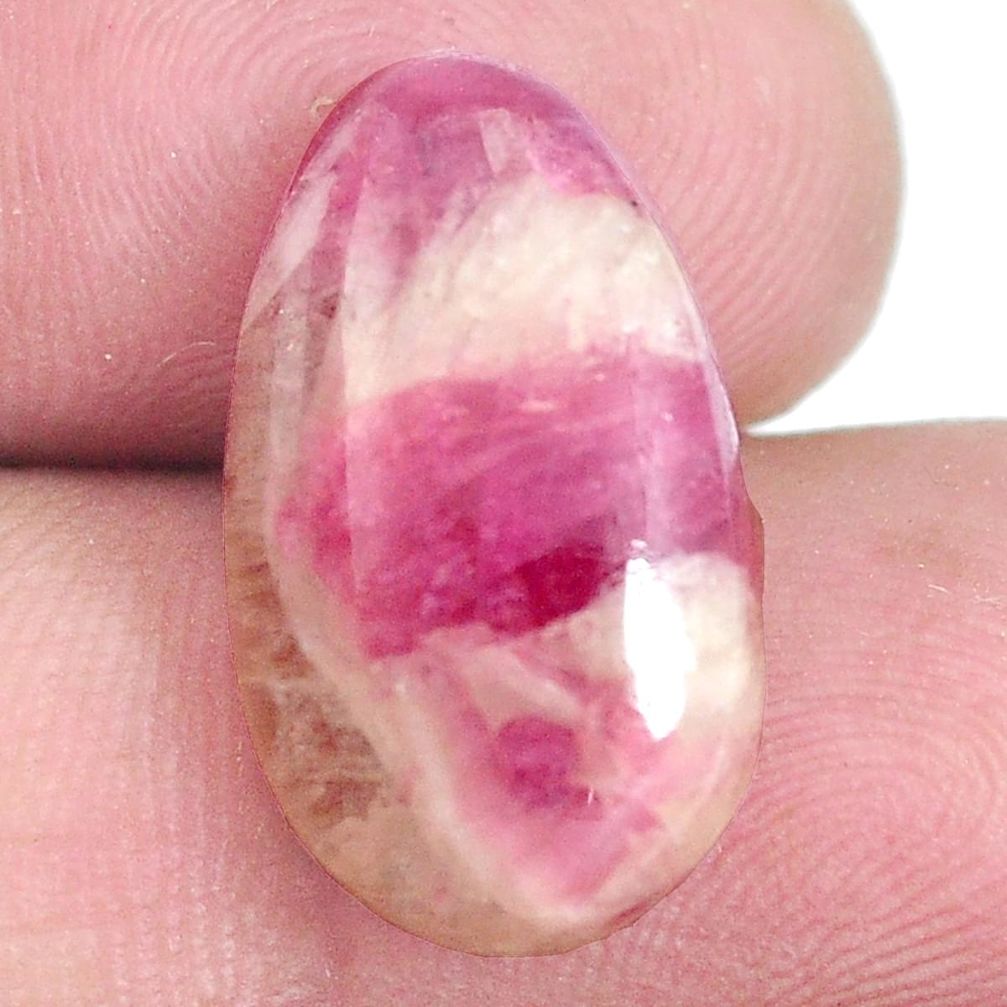 Natural 11.30cts tourmaline in quartz pink 20x12 mm pear loose gemstone s6704
