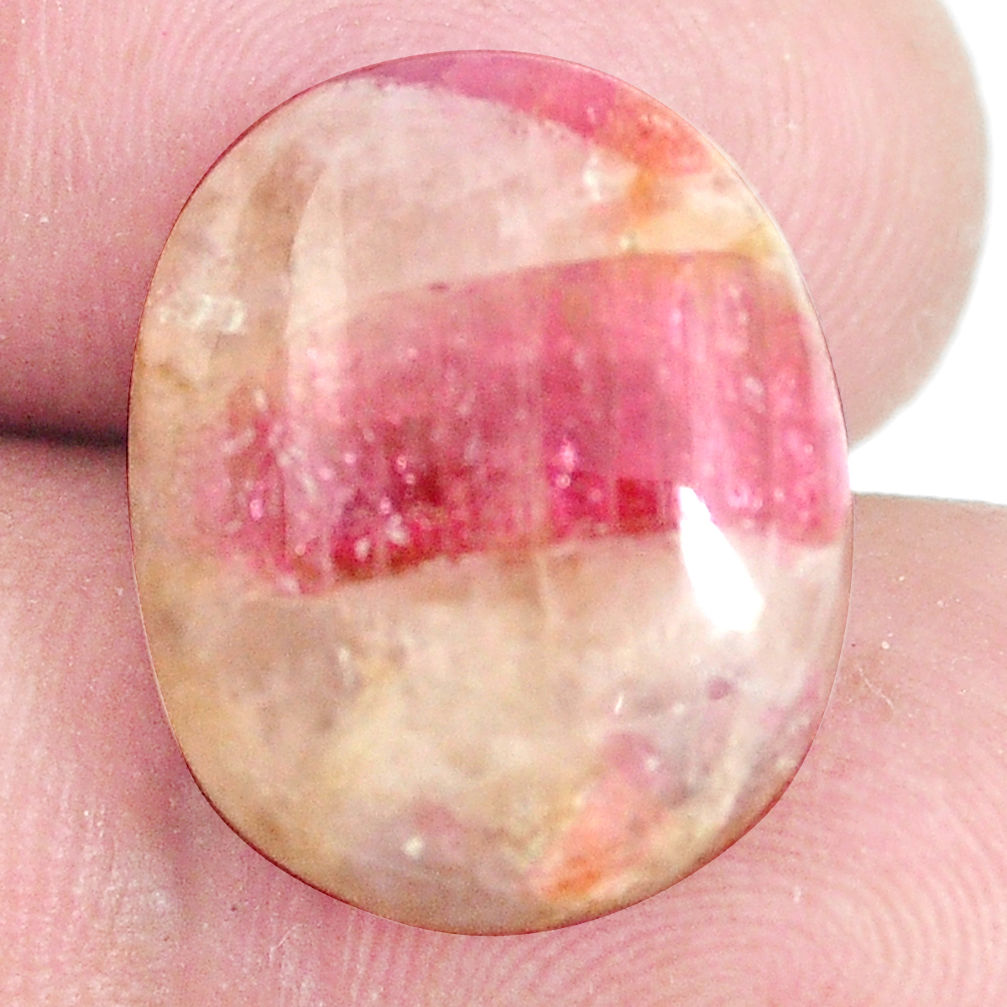 Natural 14.05cts tourmaline in quartz pink 18x15 mm pear loose gemstone s6706
