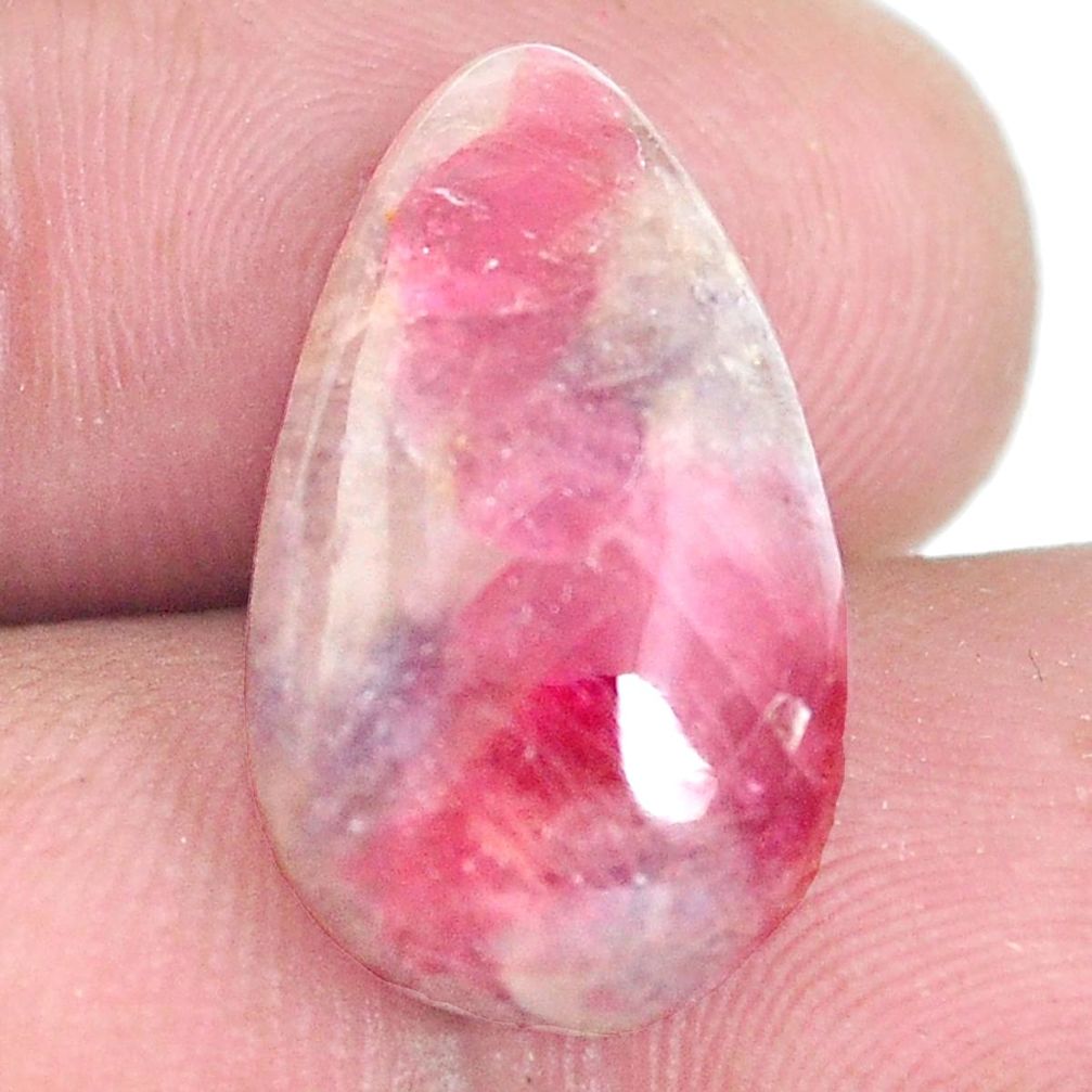 Natural 11.30cts tourmaline in quartz pink 20.5x12 mm pear loose gemstone s6708