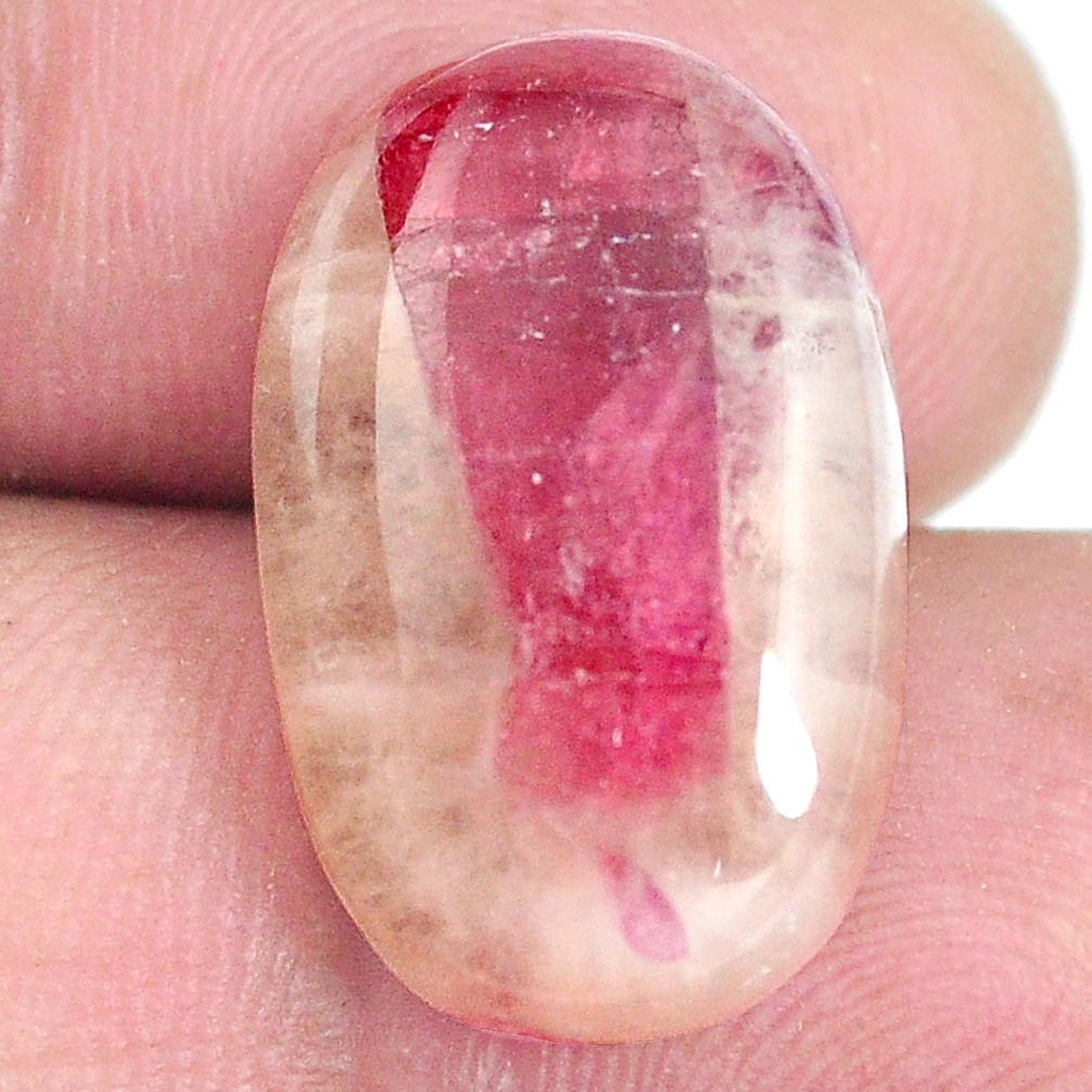 Natural 12.35cts tourmaline in quartz pink 20x12.5 mm oval loose gemstone s6715