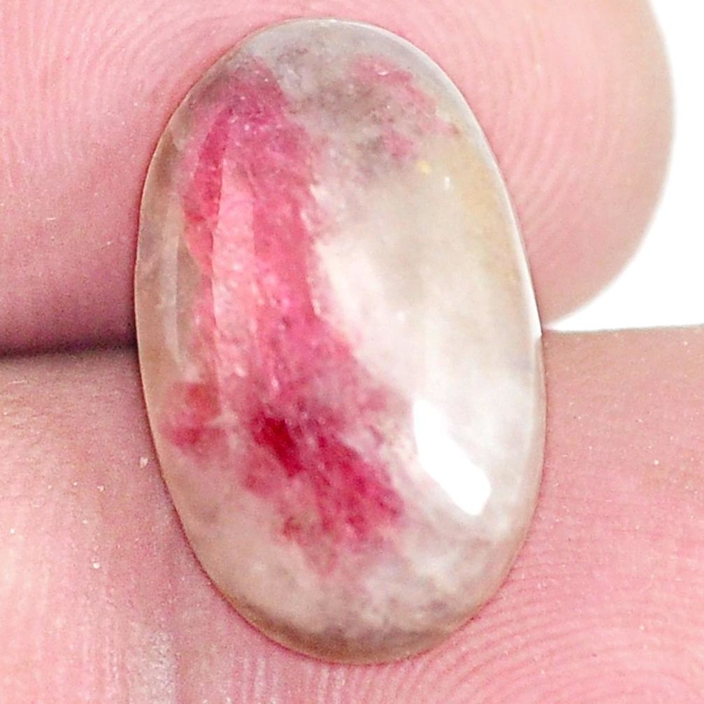 Natural 9.45cts tourmaline in quartz pink 17.5x11 mm oval loose gemstone s6716