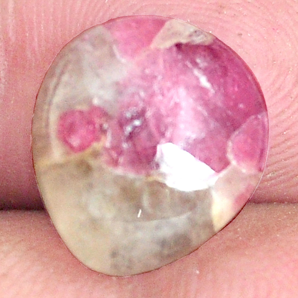 Natural 5.10cts tourmaline in quartz pink 13x12 mm fancy loose gemstone s6718