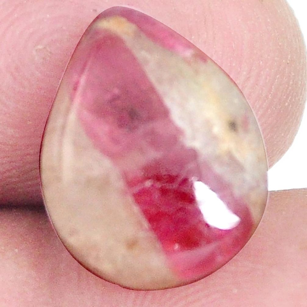 Natural 5.10cts tourmaline in quartz pink 15x11 mm pear loose gemstone s6719