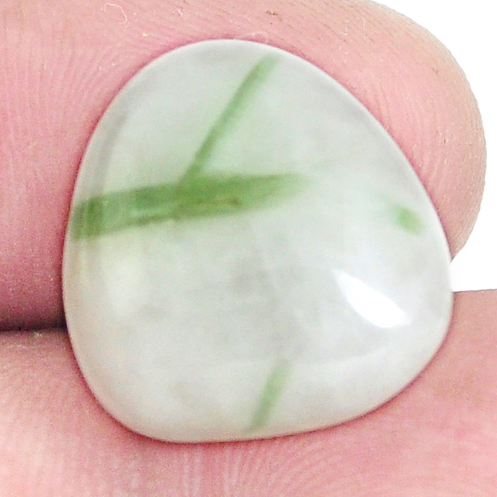 Natural 11.25cts tourmaline in quartz green 17x16 mm fancy loose gemstone s6721