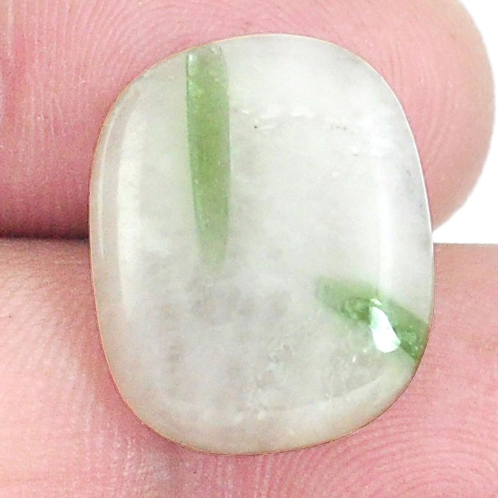 Natural 9.45cts tourmaline in quartz green 18x14.5 mm fancy loose gemstone s6722