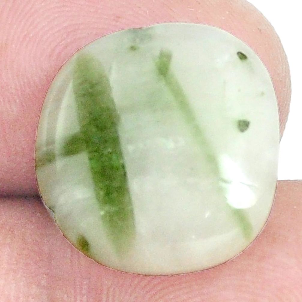 Natural 9.20cts tourmaline in quartz green 16x15 mm fancy loose gemstone s6726