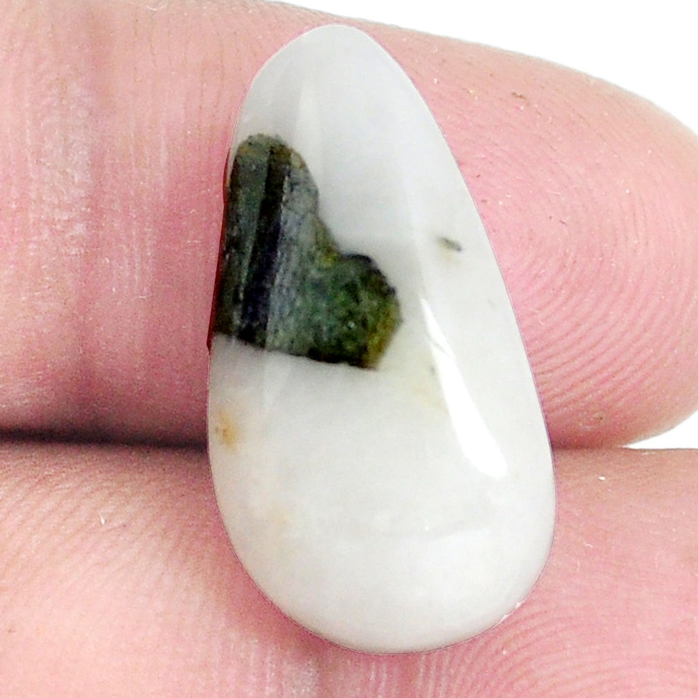 Natural 11.35cts tourmaline in quartz green 22x12 mm fancy loose gemstone s6735