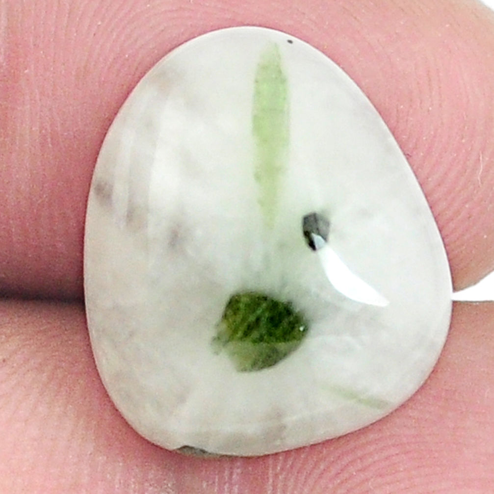 Natural 11.40cts tourmaline in quartz green 17x14 mm fancy loose gemstone s6738