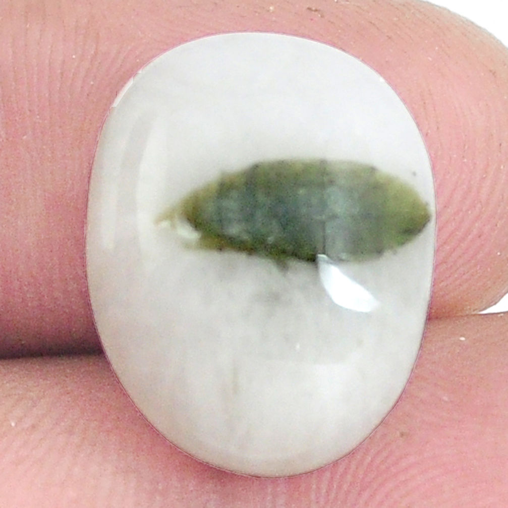Natural 11.30cts tourmaline in quartz green 17.5x13mm fancy loose gemstone s6739