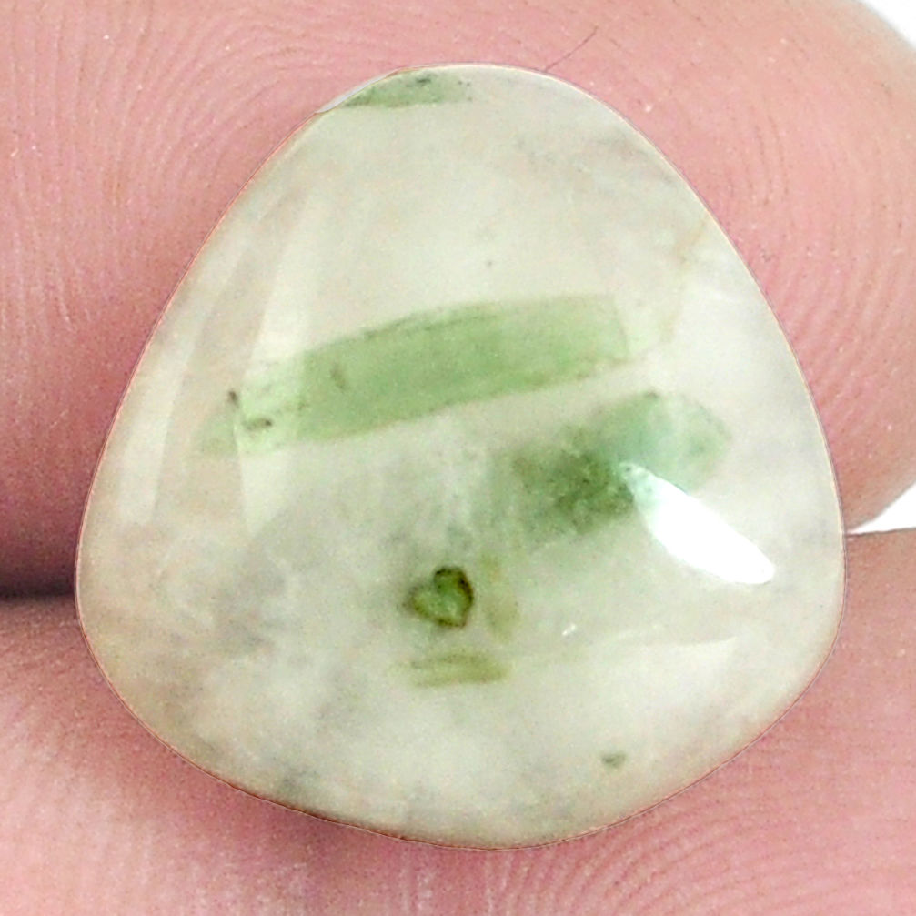 Natural 10.15cts tourmaline in quartz green 16x15 mm fancy loose gemstone s6740