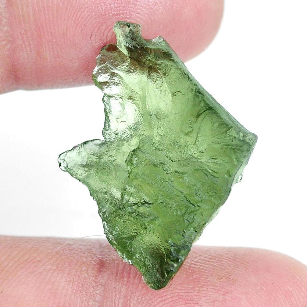Natural 17.40cts moldavite (genuine czech) green 29x21.5 mm loose gemstone s6774