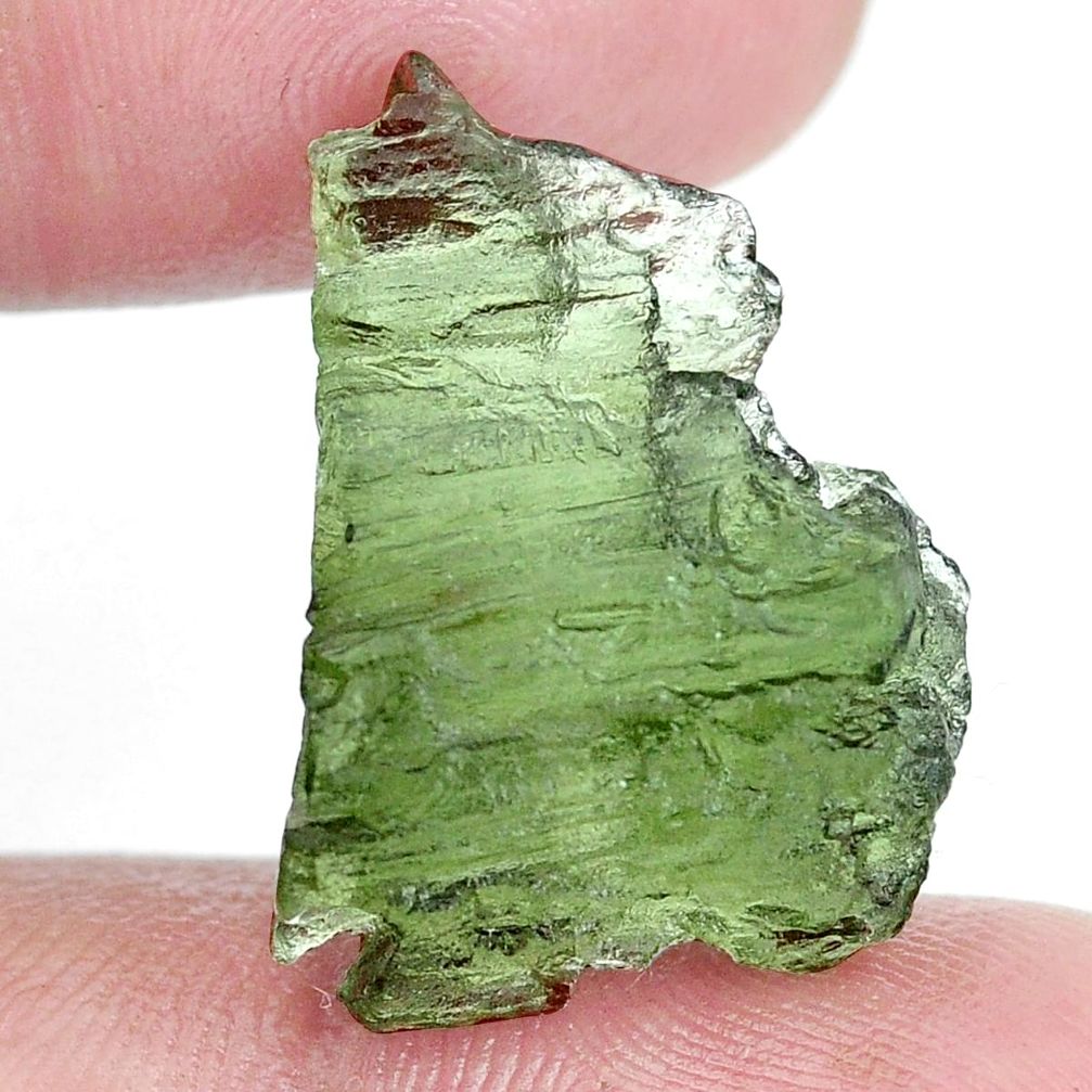 Natural 15.10cts moldavite (genuine czech) green 23x16 mm loose gemstone s6775