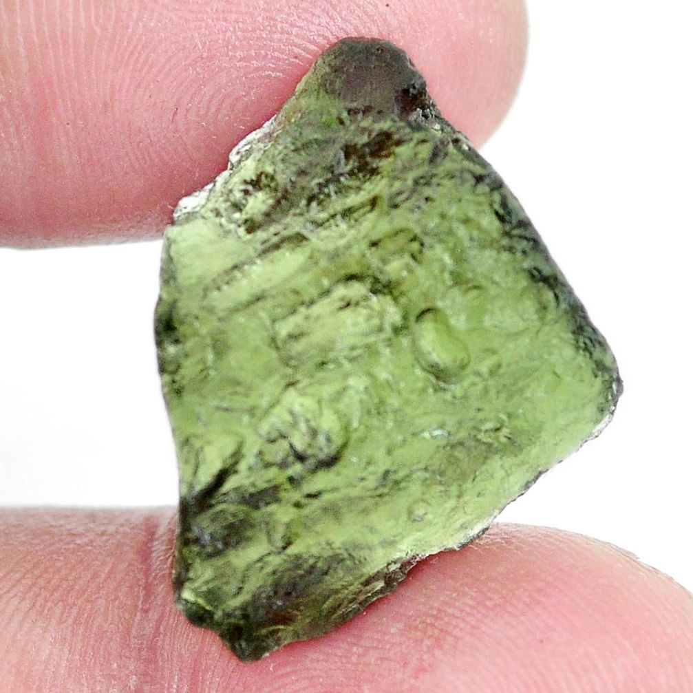 Natural 16.20cts moldavite (genuine czech) green 26x19 mm loose gemstone s6778