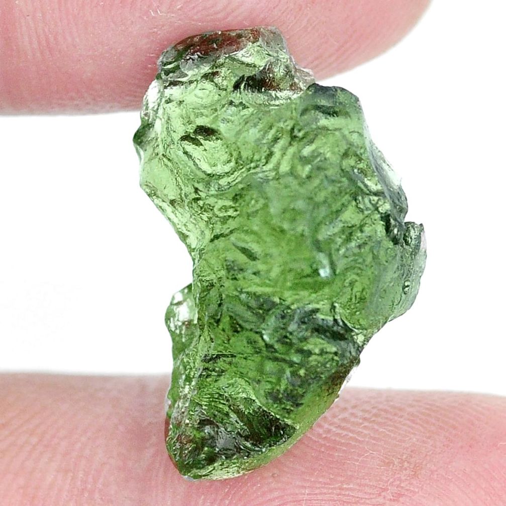 Natural 11.30cts moldavite (genuine czech) green 22x12 mm loose gemstone s6811