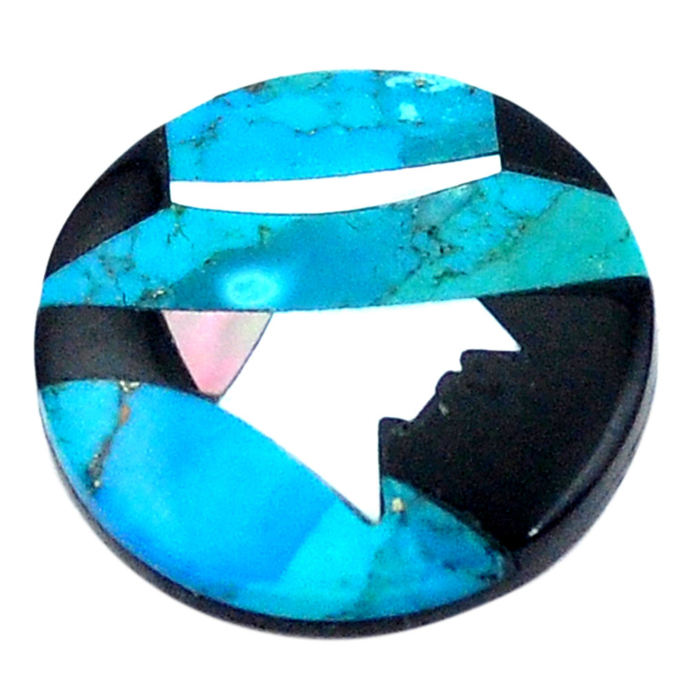 5.10cts sleeping beauty turquoise onyx pearl 16.5x16.5 mm loose gemstone s6851