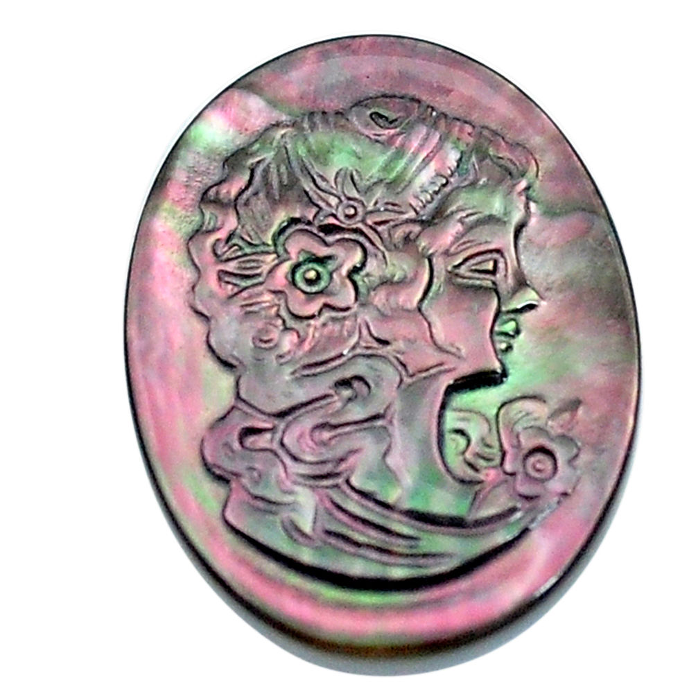Natural 16.30cts cameo on shell titanium lady cameo 30x22mm loose gemstone s6863