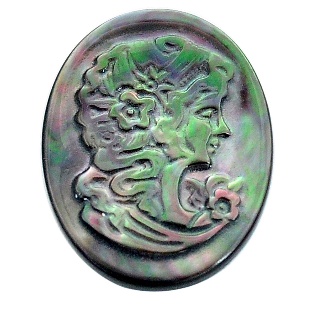 Natural 13.45cts cameo on shell titanium lady cameo 30x22mm loose gemstone s6866