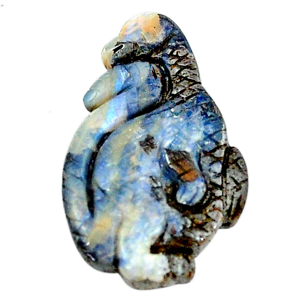 Natural 17.35cts boulder opal carving brown 30x18 mm fancy loose gemstone s6959
