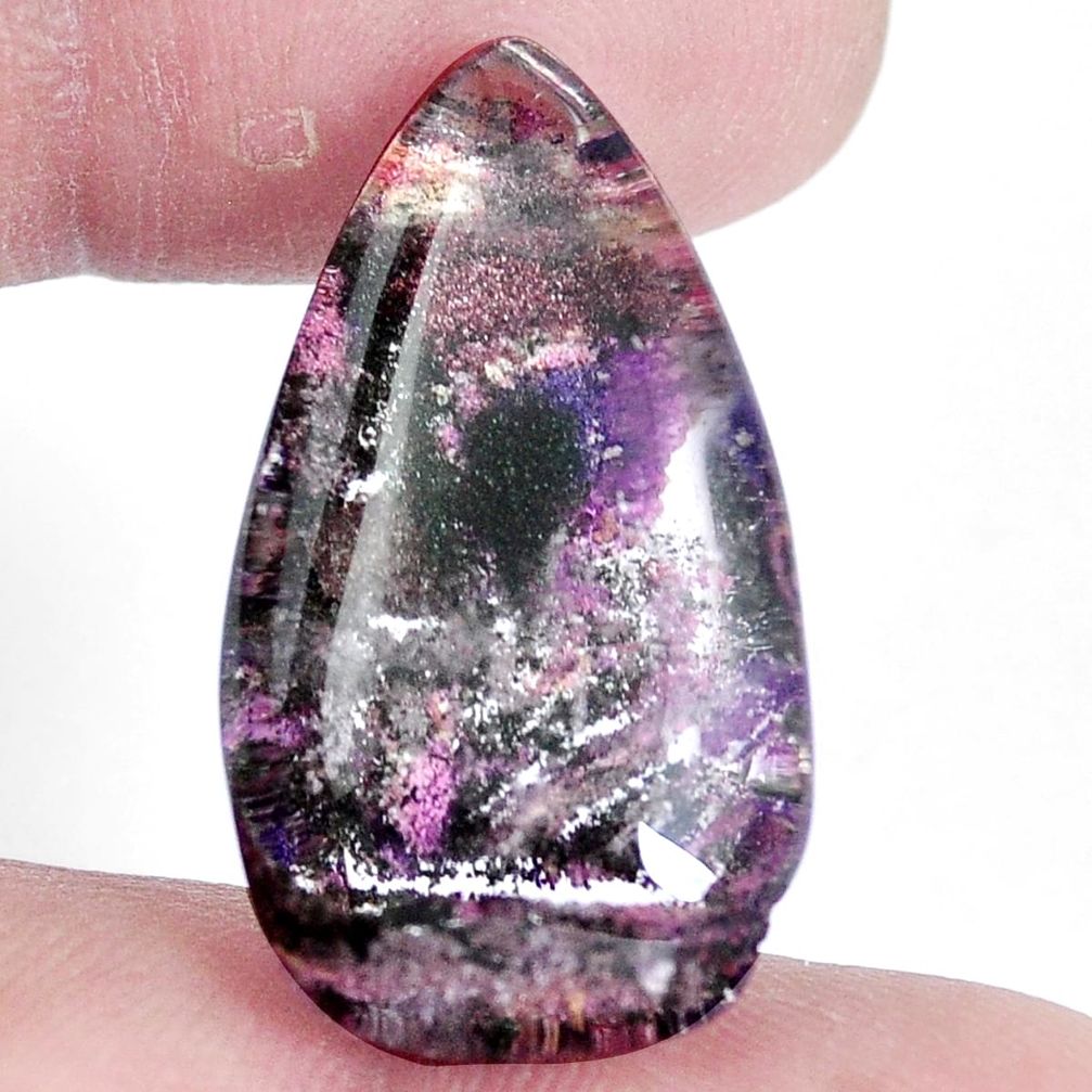 Natural 34.35cts scenic lodolite purple cabochon 26x16 mm loose gemstone s7037