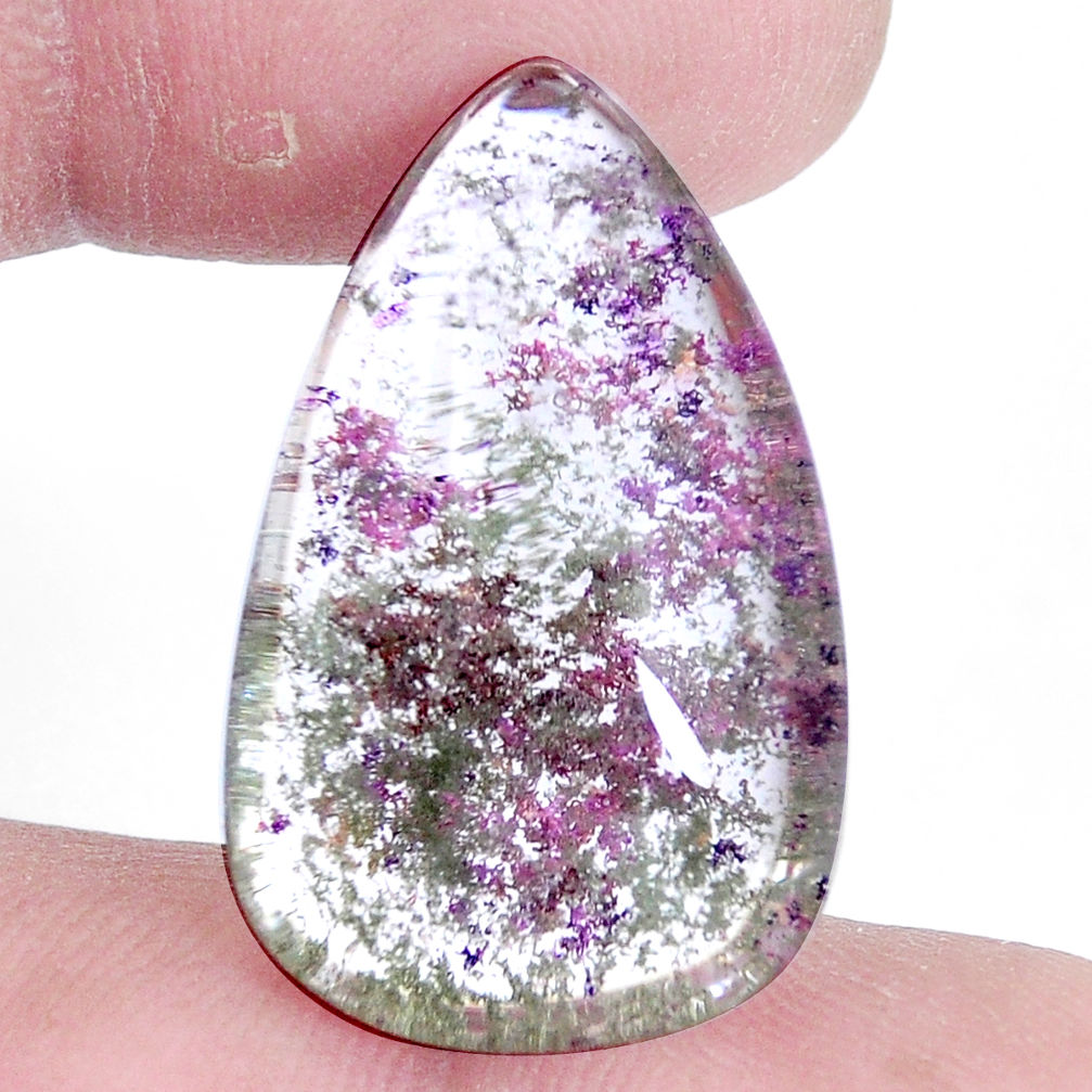 Natural 34.35cts scenic lodolite purple cabochon 28x17.5 mm loose gemstone s7038