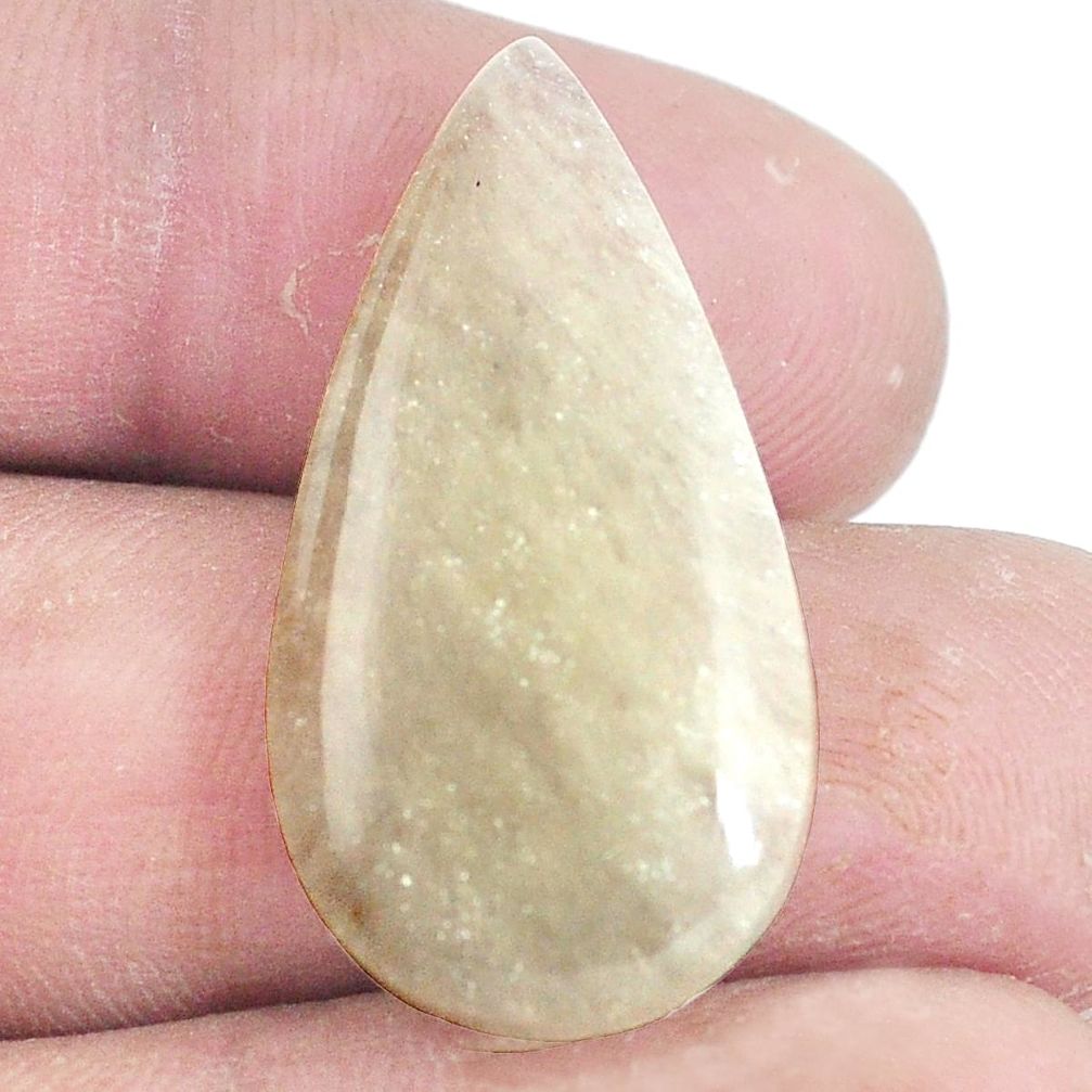 Natural 13.45cts libyan desert glass cabochon 31x16 mm pear loose gemstone s7153