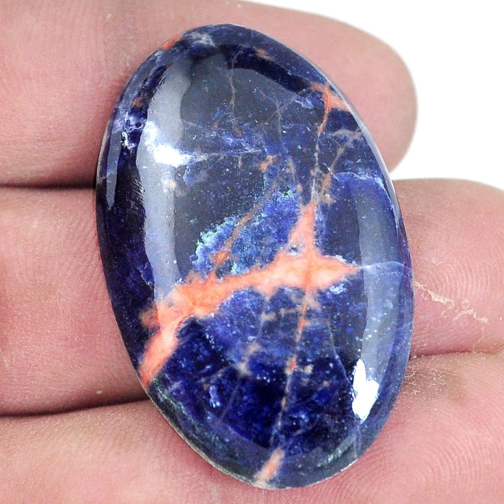 Natural 37.35cts sodalite orange cabochon 38x24 mm oval loose gemstone s7183