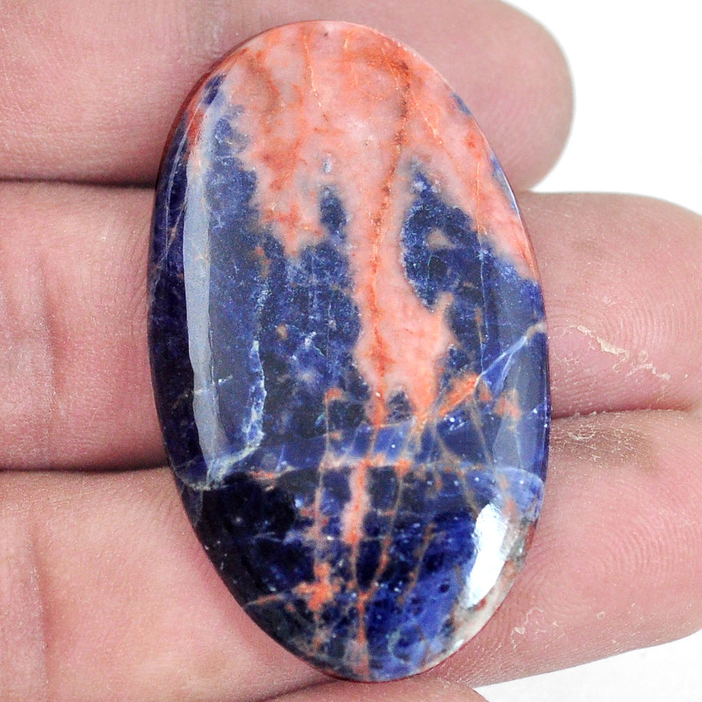 Natural 36.30cts sodalite orange cabochon 42x25 mm oval loose gemstone s7185