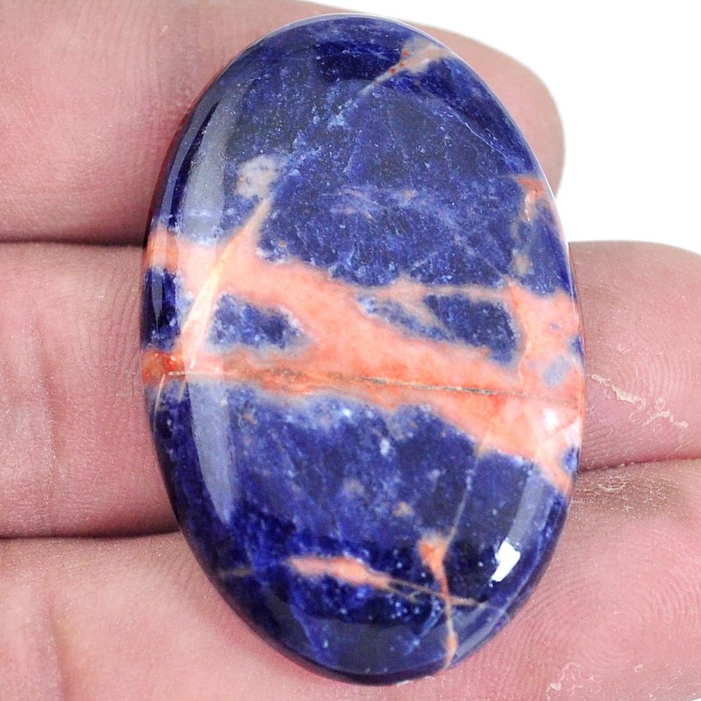 Natural 53.15cts sodalite orange cabochon 42.5x27 mm oval loose gemstone s7186