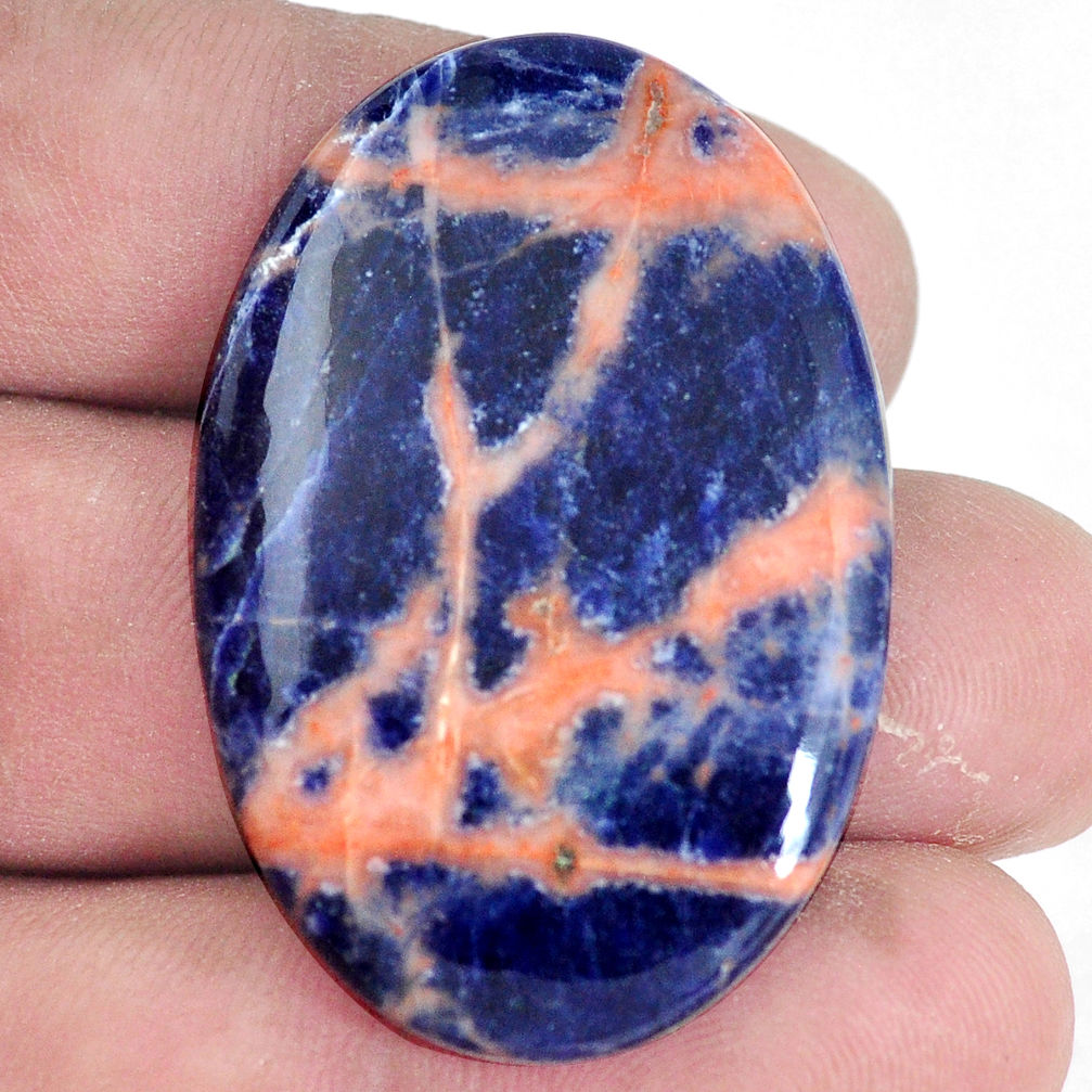 Natural 42.35cts sodalite orange cabochon 40x27 mm oval loose gemstone s7191