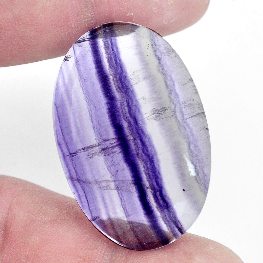 Natural 72.15cts fluorite multicolor cabochon 42x27 mm oval loose gemstone s7214