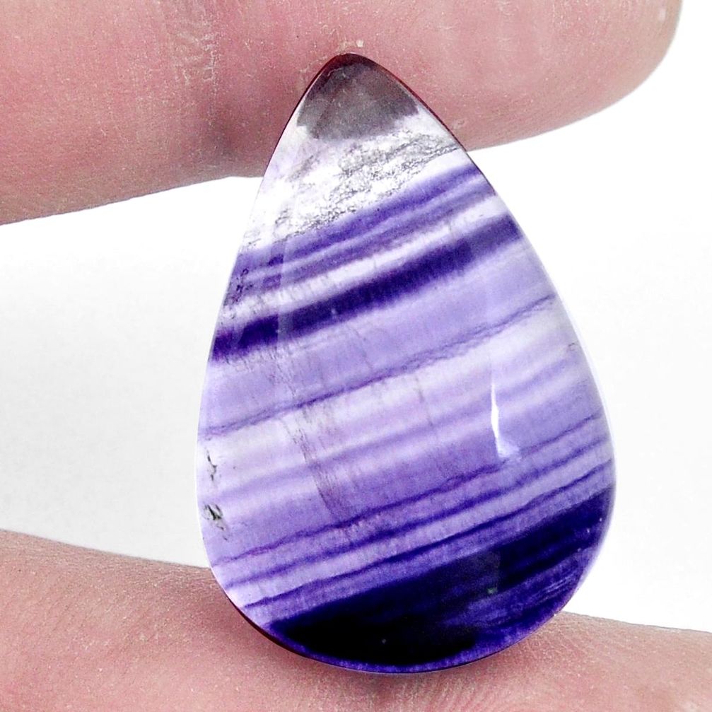 Natural 34.35cts fluorite multicolor cabochon 30x20 mm pear loose gemstone s7218