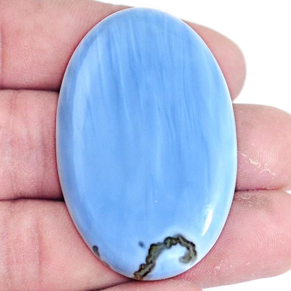 Natural 61.30cts owyhee opal blue cabochon 46x20 mm oval loose gemstone s7233