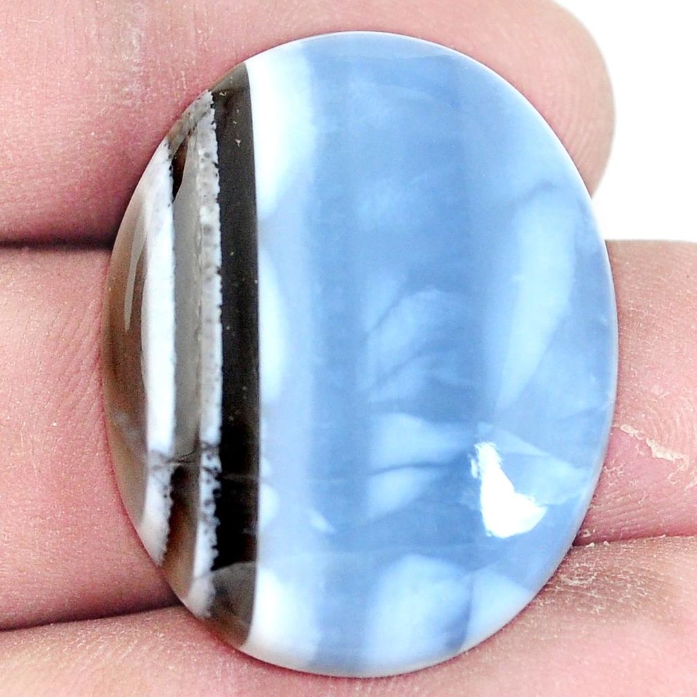 Natural 34.45cts owyhee opal blue cabochon 31x25 mm oval loose gemstone s7234