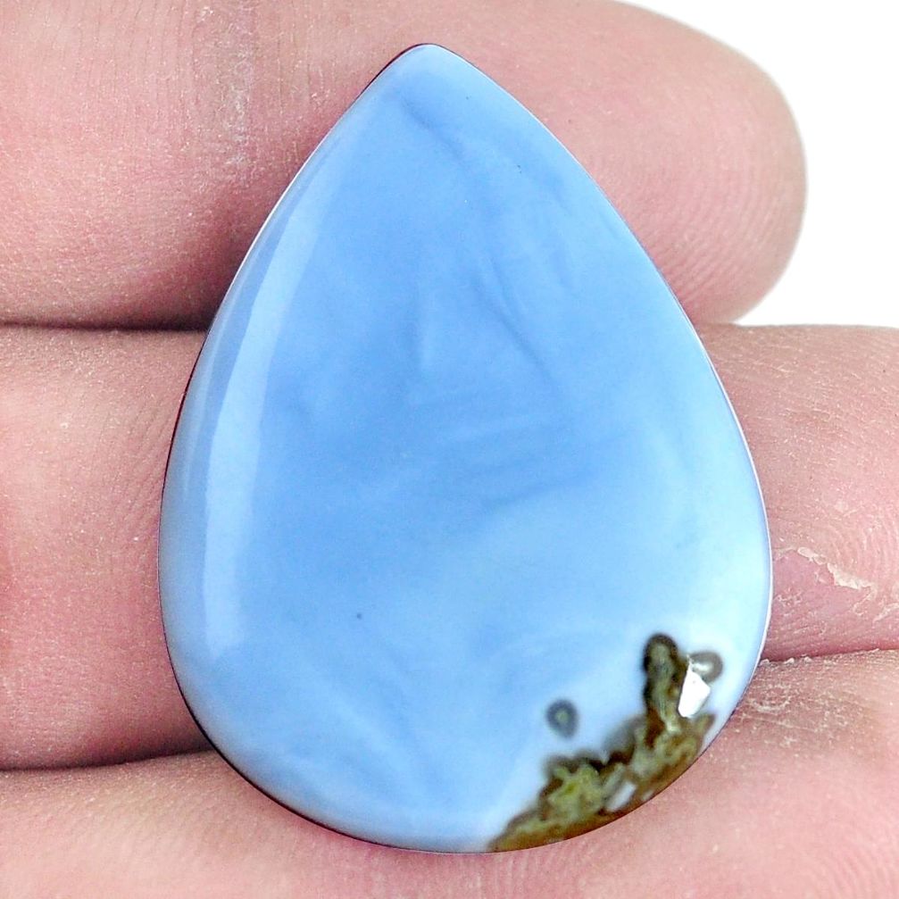 Natural 28.45cts owyhee opal blue cabochon 34x24 mm pear loose gemstone s7237