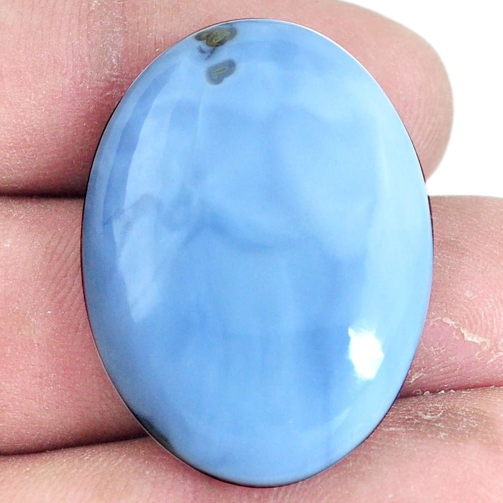 Natural 34.35cts owyhee opal blue cabochon 32x24 mm oval loose gemstone s7239