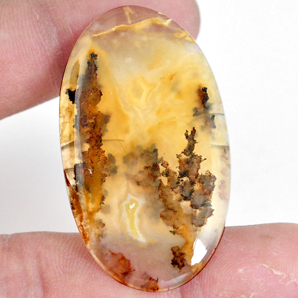 Natural 39.35cts plum agate yellow cabochon 46x26 mm fancy loose gemstone s7316