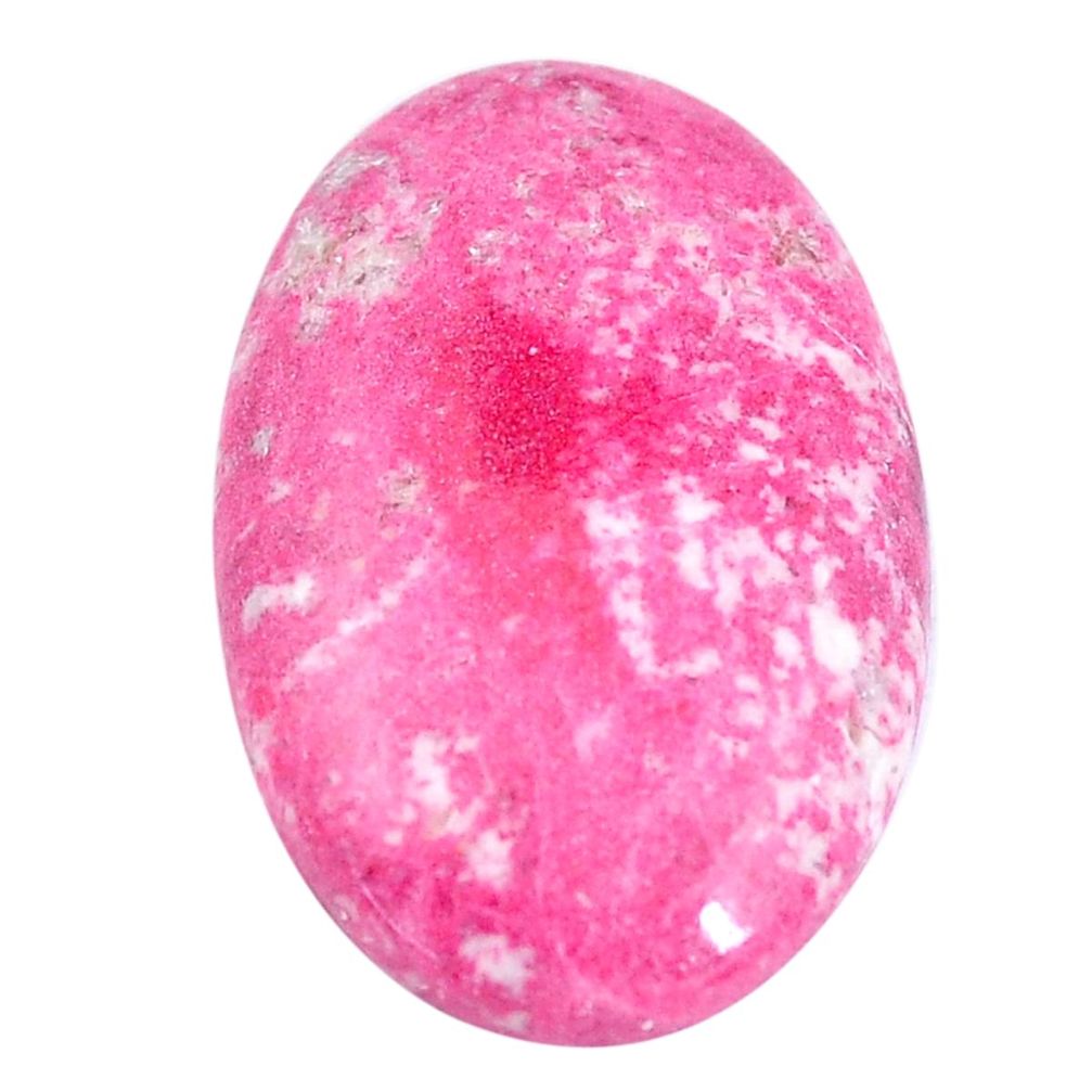 Natural 26.30cts thulite pink cabochon 30x20 mm oval loose gemstone s7333