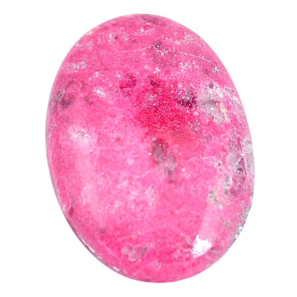 Natural 24.15cts thulite pink cabochon 28x19 mm oval loose gemstone s7335