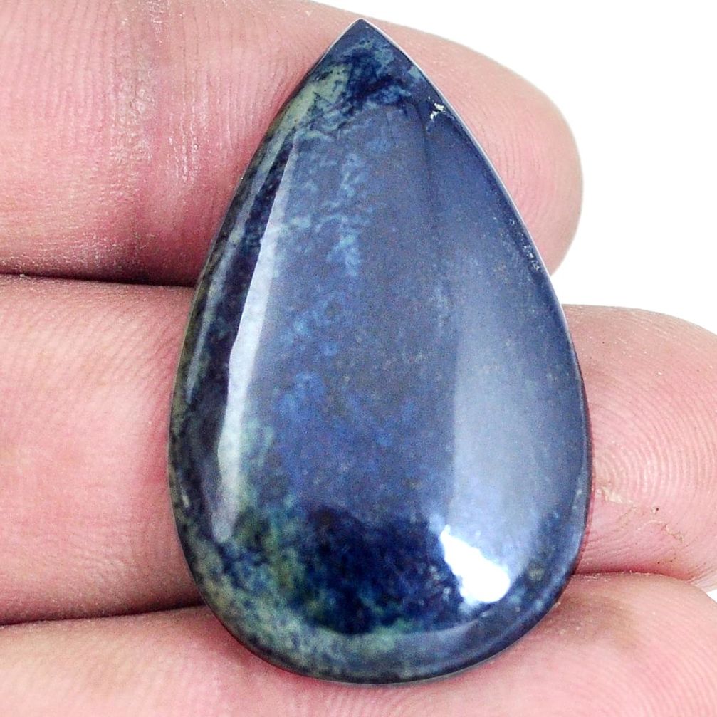 Natural 25.10cts vivianite black cabochon 35x22 mm pear loose gemstone s7360