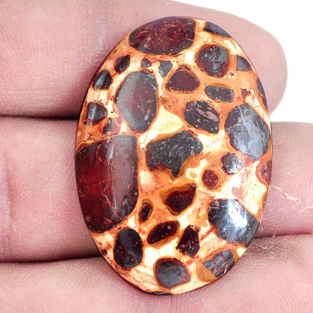 Natural 35.10cts bauxite brown cabochon 35x24 mm oval loose gemstone s7430