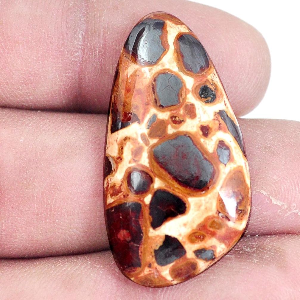 Natural 21.30cts bauxite brown cabochon 34x18 mm fancy loose gemstone s7432