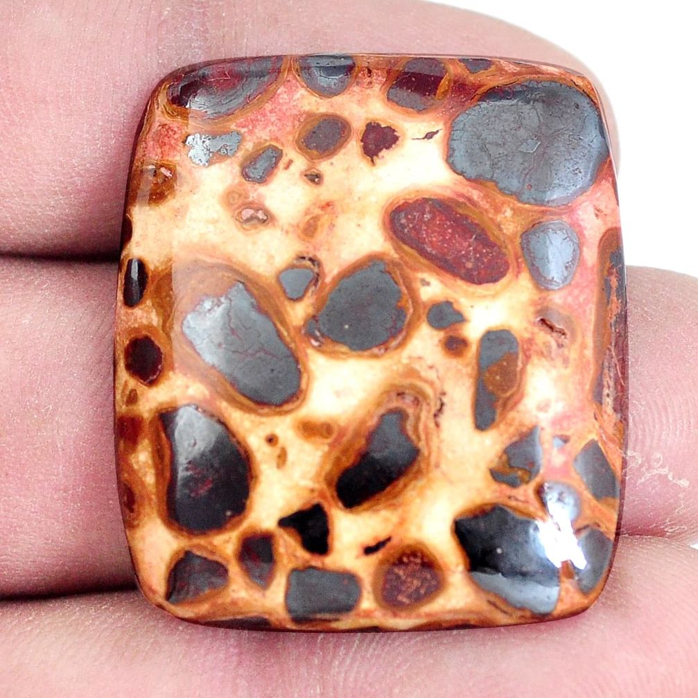 Natural 39.35cts bauxite brown cabochon 31x27 mm octagan loose gemstone s7433