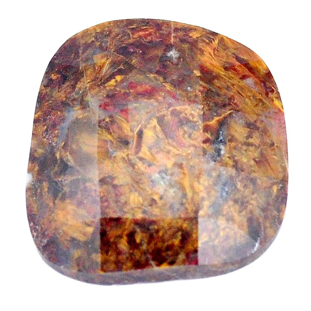 Natural 27.40cts pietersite (african) brown faceted 27x24mm loose gemstone s7579